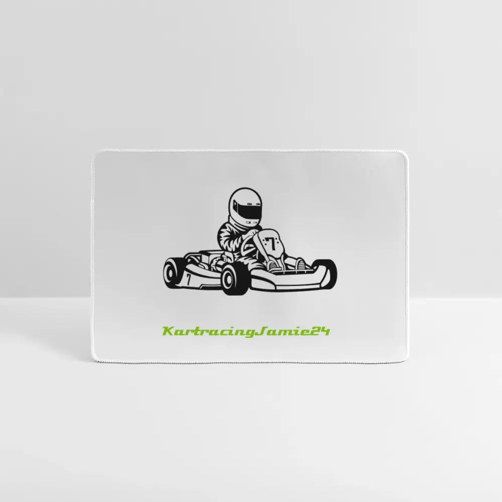 KartracingJamie24 Gaming-Mauspad mit grauem Racing-Design und rutschfester Unterseite für präzise Kontrolle