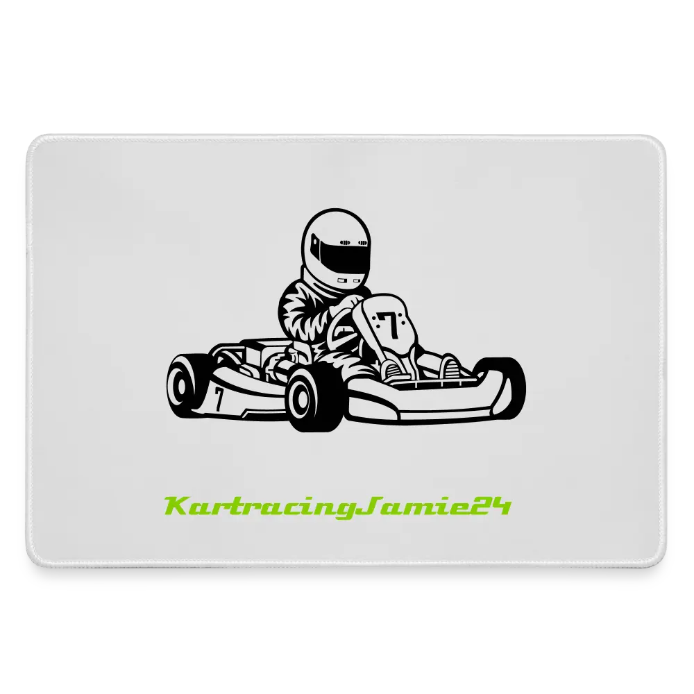 KartracingJamie24 Gaming-Mauspad mit Racing Design und rutschfester Gummi-Unterseite in Grau