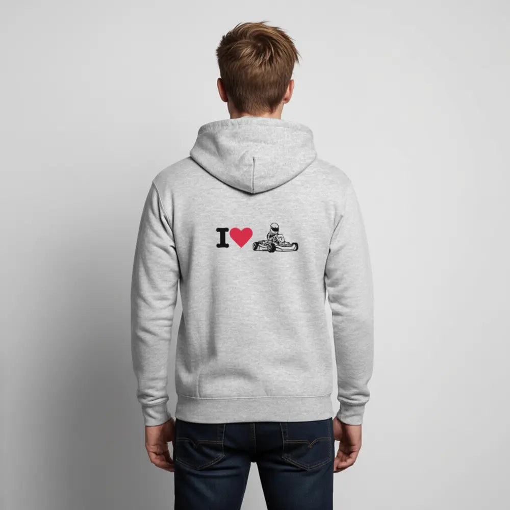 Unisex Kapuzenjacke I Love Kartfahren Hoodie Motorsport Kart Racing  mit Print