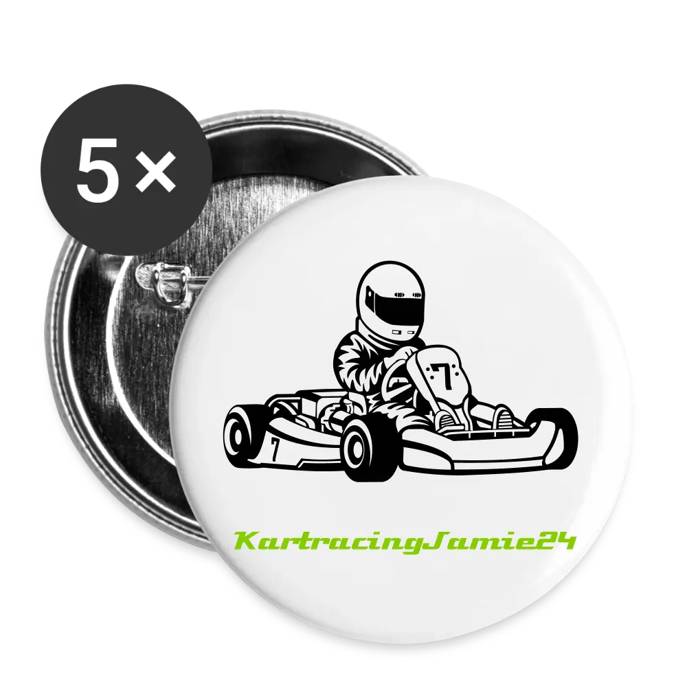 Motorsport Buttons groß 56 mm – 5er Pack Präsentation