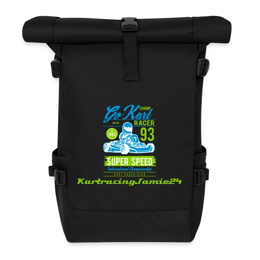 Roll Top Backpack - Schwarz